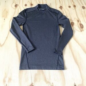 Under Armour Men's M ColdGear Compression Mock Neck Gray Base Layer Shirt